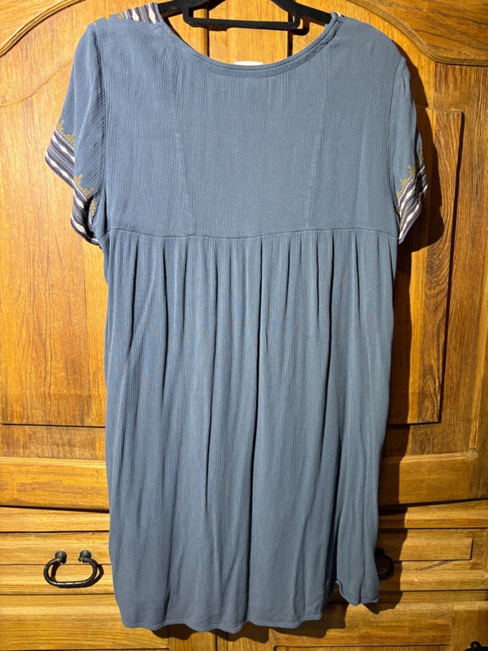 Knox Rose Slate Blue Embroidered Boho Midi Dress - Picture 3 of 7